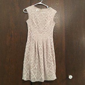 London Times Beige Crochet Lace Dress